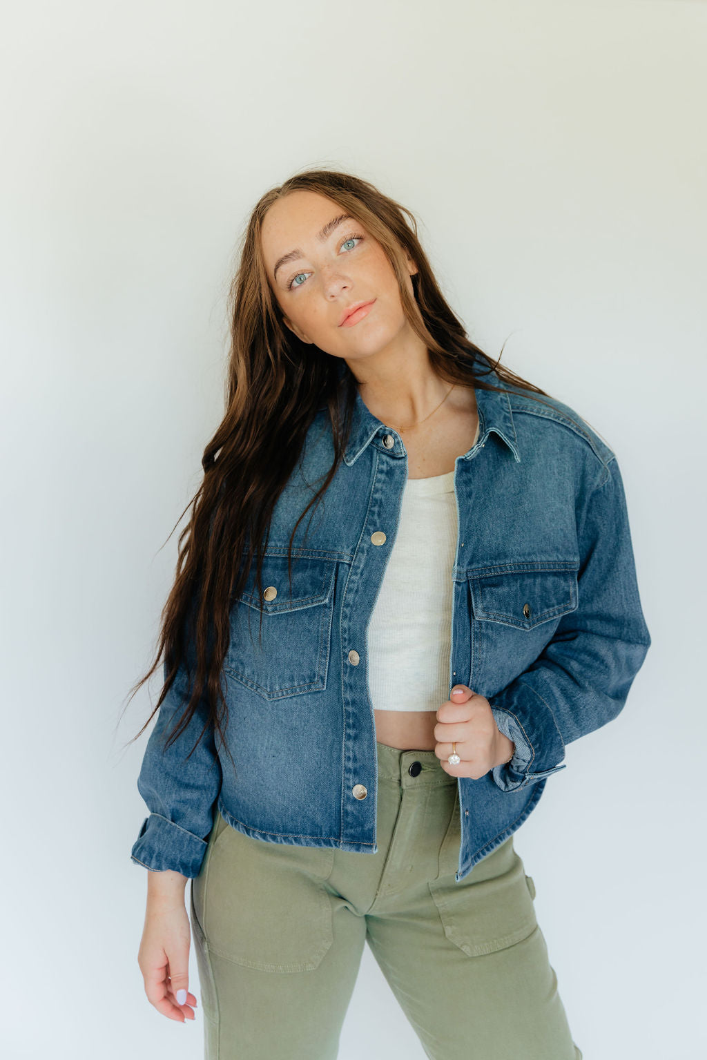 The Carli Cropped Denim Jacket