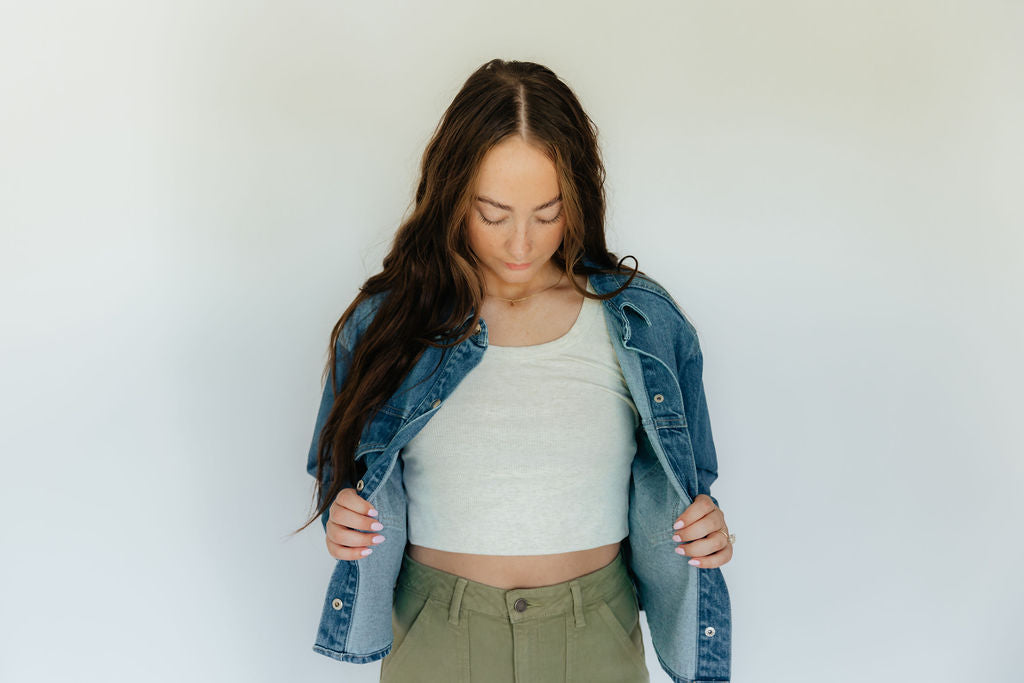 The Carli Cropped Denim Jacket